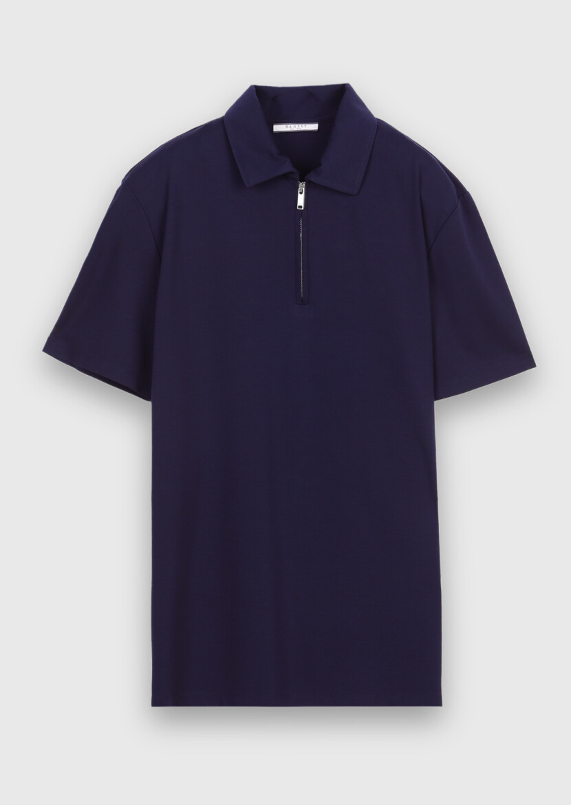 Lacivert Düz T-Shirt - 5