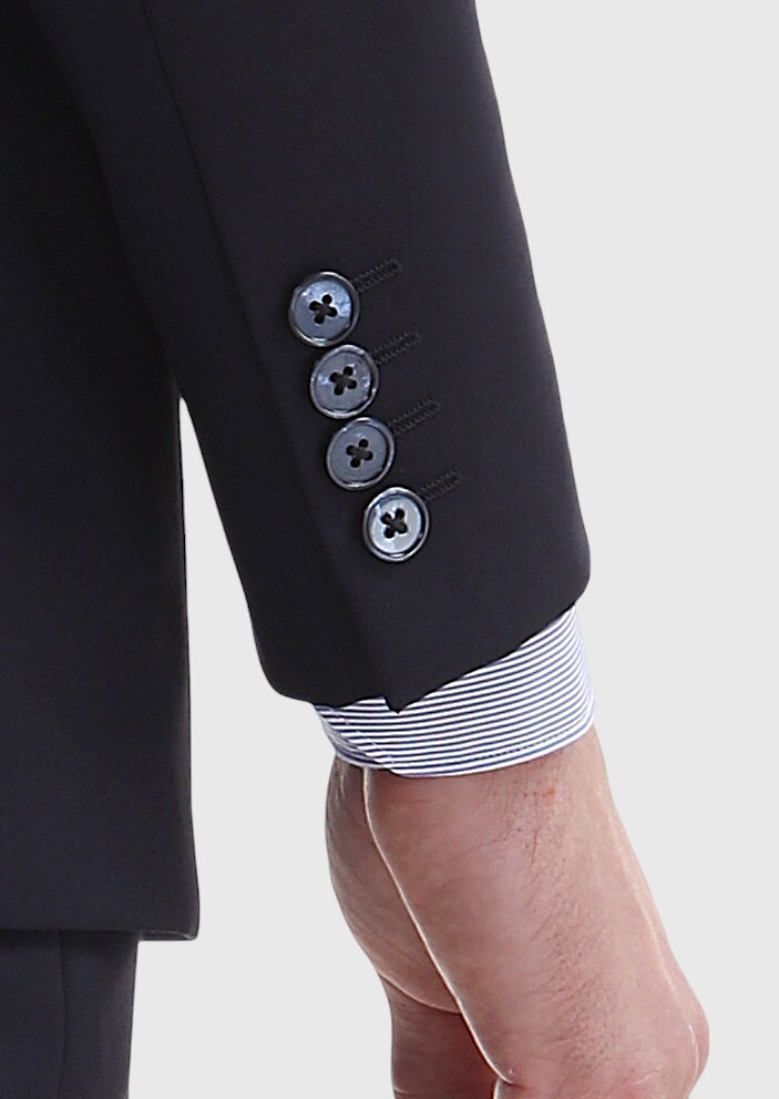 Lacivert Düz Thin&taller Slim Fit %100 Yün Takım Elbise - 5