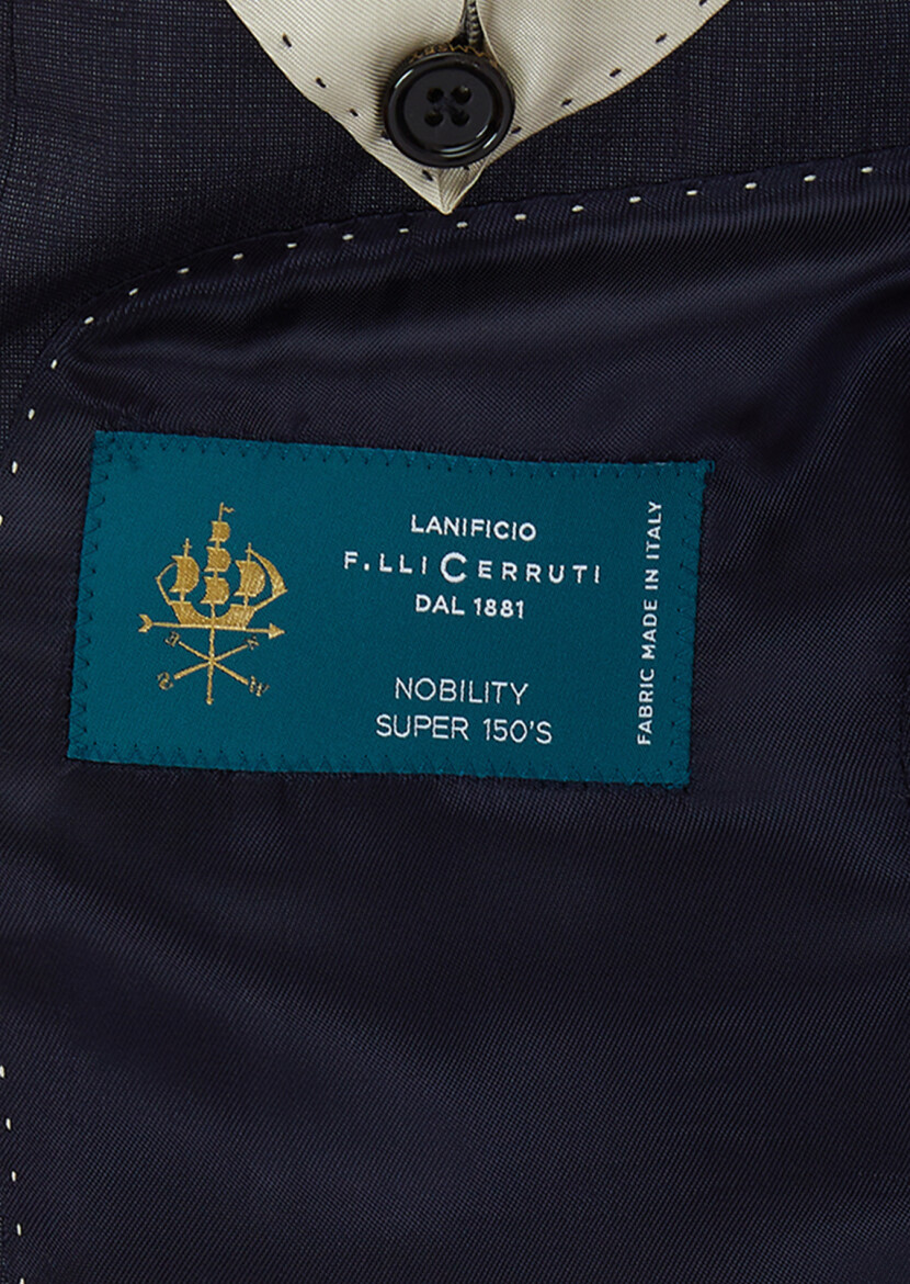 Lacivert Düz Zeroweight Slim Fit İpek Karışımlı Takım Elbise - 7