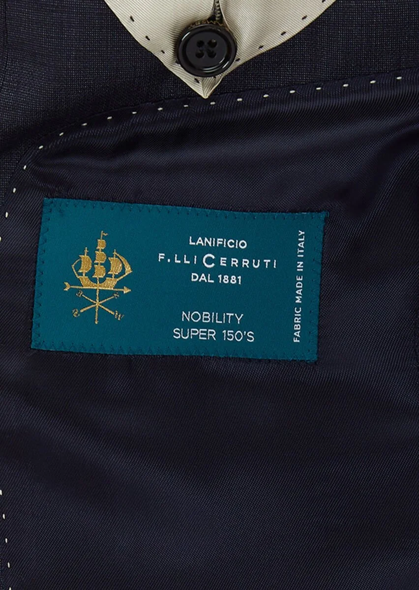 Lacivert Düz Zeroweight Slim Fit İpek Karışımlı Takım Elbise - 7