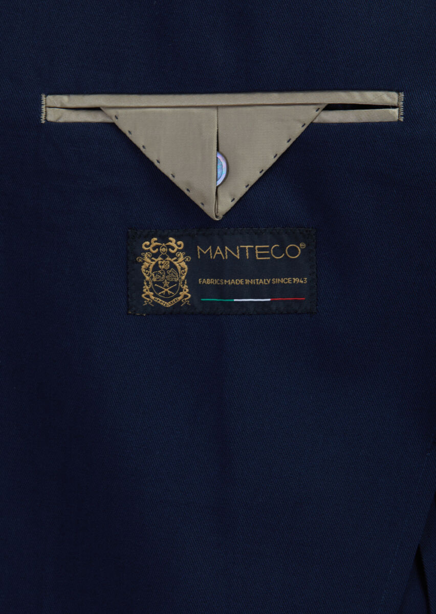 Lacivert Düz Zeroweight Slim Fit Yün Karışımlı Takım Elbise - 7