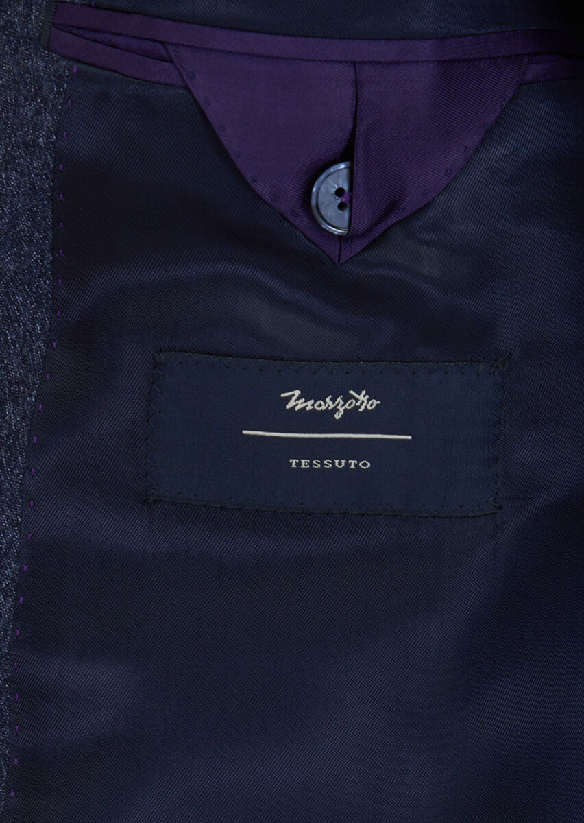 Lacivert Düz Zeroweight Slim Fit Yün Karışımlı Takım Elbise - 8