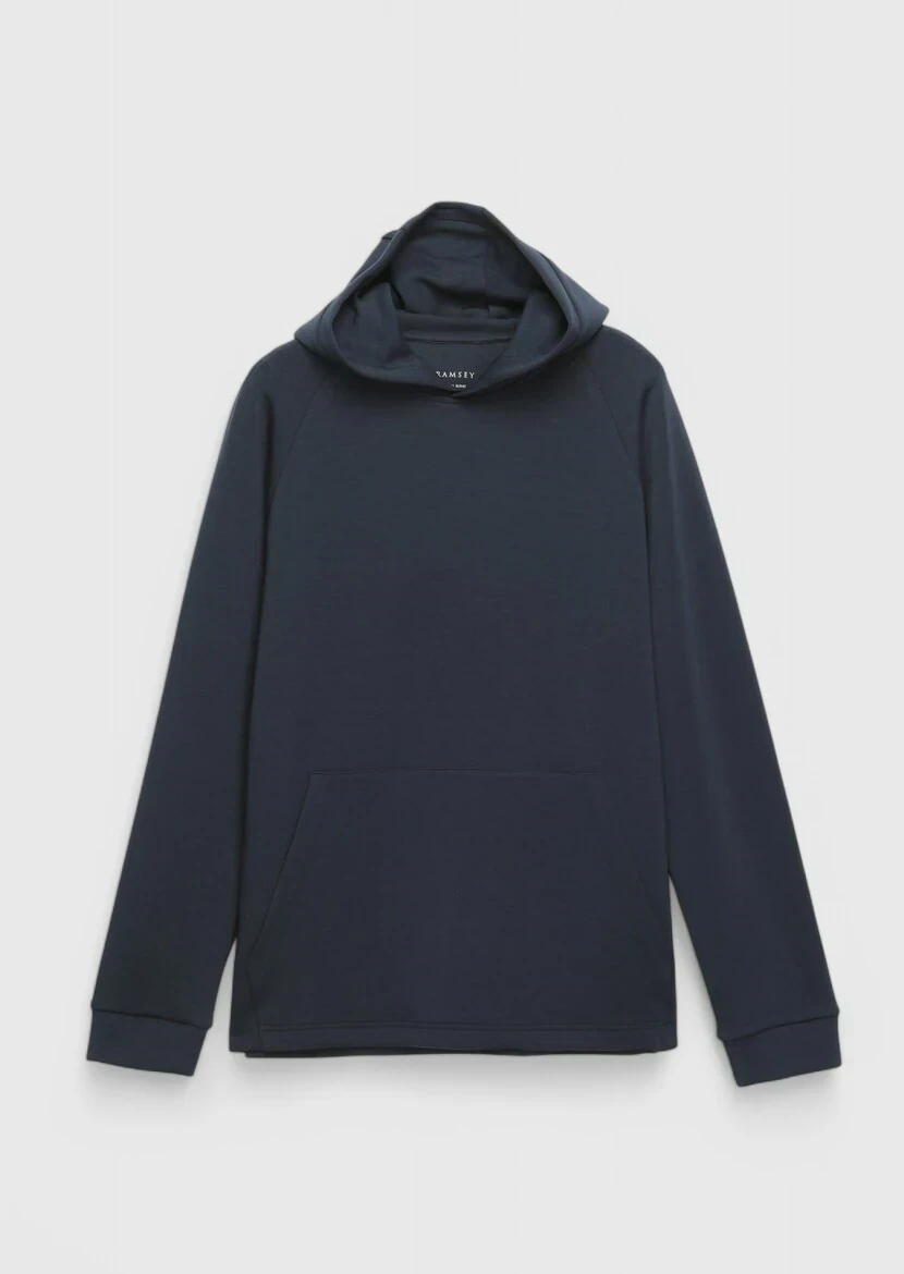 Lacivert Kapüşonlu Düz Sweatshırt - 6