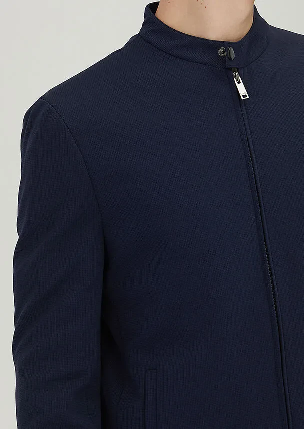 Lacivert Kareli Comfort Fit Örme Takım Elbise - 3