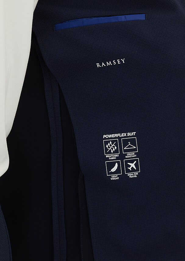 Lacivert Kareli Comfort Fit Örme Takım Elbise - 6