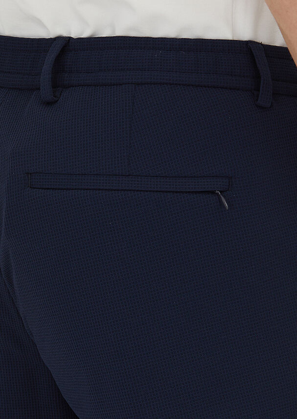 Lacivert Kareli Comfort Fit Örme Takım Elbise - 7