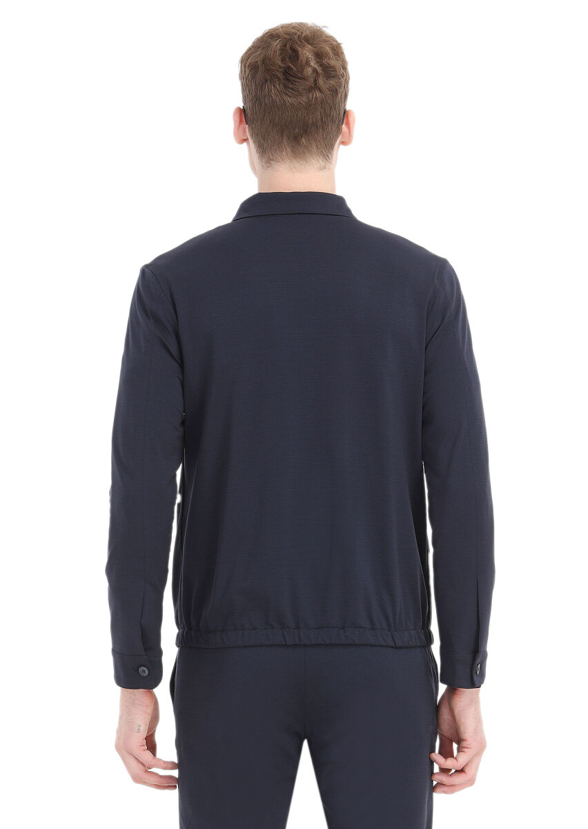 Lacivert Mikro Comfort Fit Örme Takım Elbise - 7