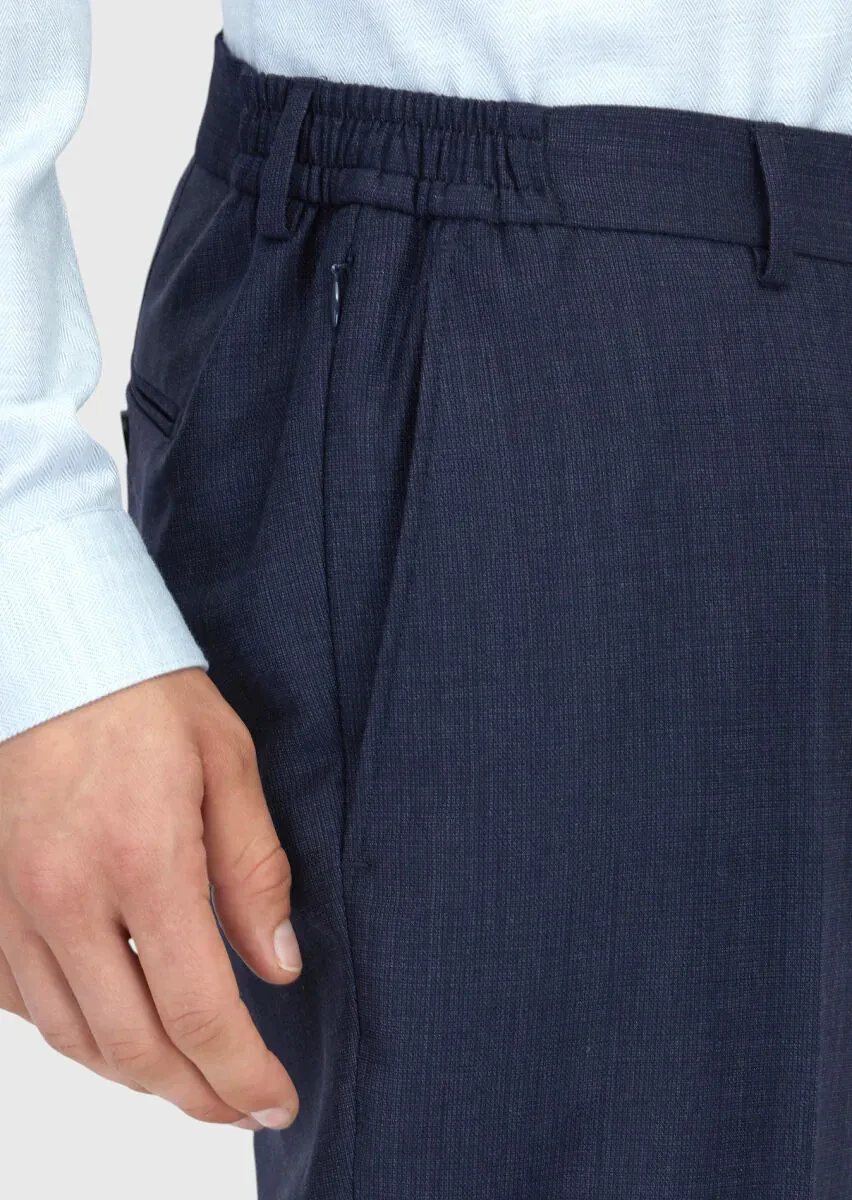 Lacivert Mikro Modern Fit %100 Yün Takım Elbise - 6