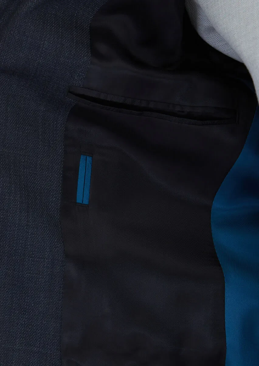 Lacivert Mikro Modern Fit Yün Karışımlı Takım Elbise - 5