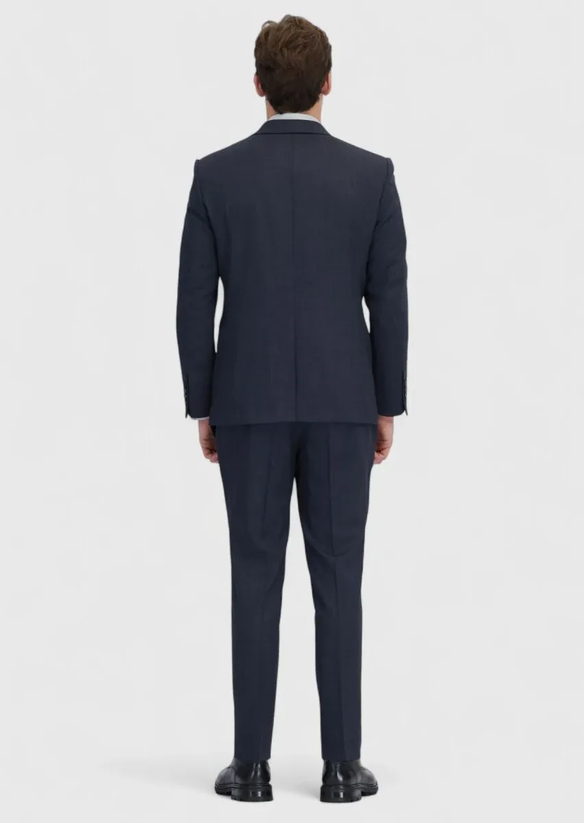 Lacivert Mikro Modern Fit Yün Karışımlı Takım Elbise - 8