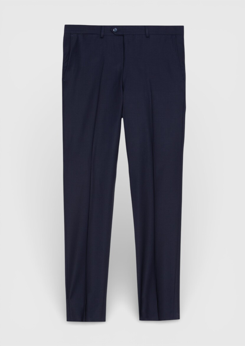 Lacivert Modern Fit Klasik Yün Karışımlı Pantolon - 5