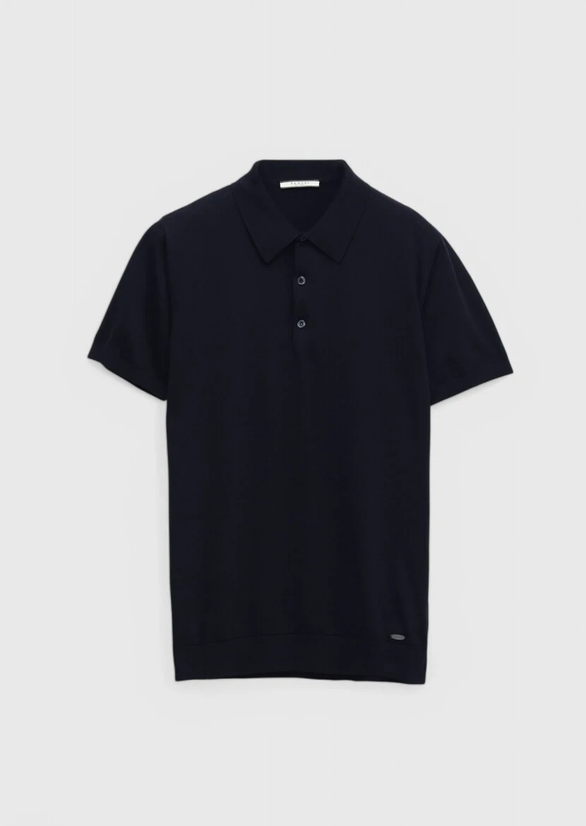 Lacivert Polo Yaka %100 Pamuk Triko - 6
