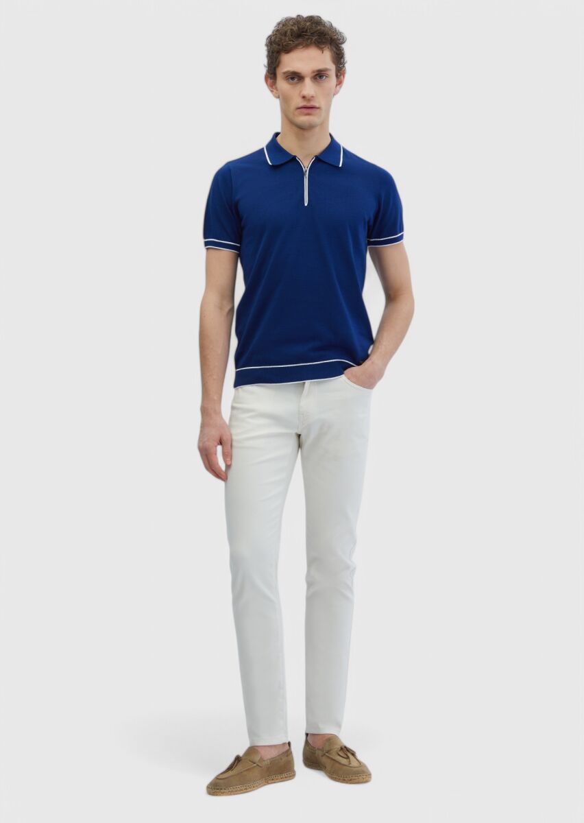 Lacivert Polo Yaka %100 Pamuk Triko - 2