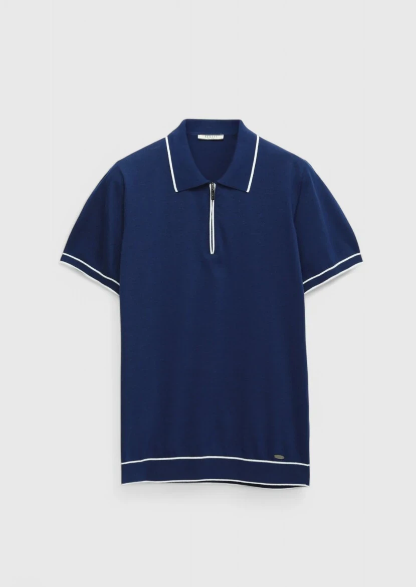 Lacivert Polo Yaka %100 Pamuk Triko - 7