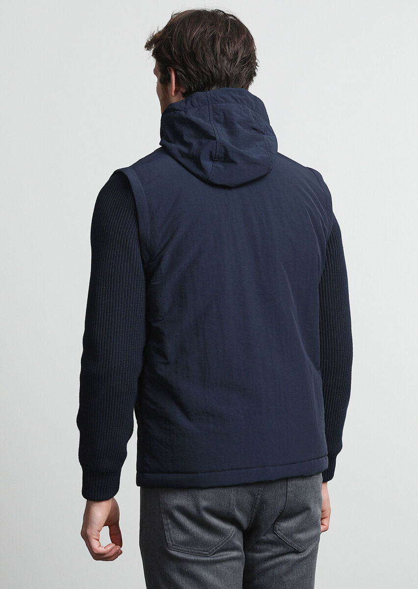 Lacivert Regular Fit Casual Dokuma Mont - 4