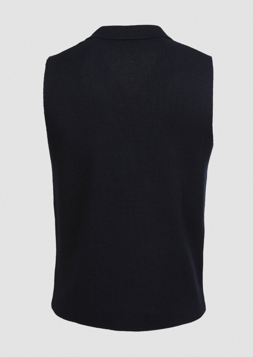 Lacivert Regular Fit Casual Örme Triko Yelek - 6