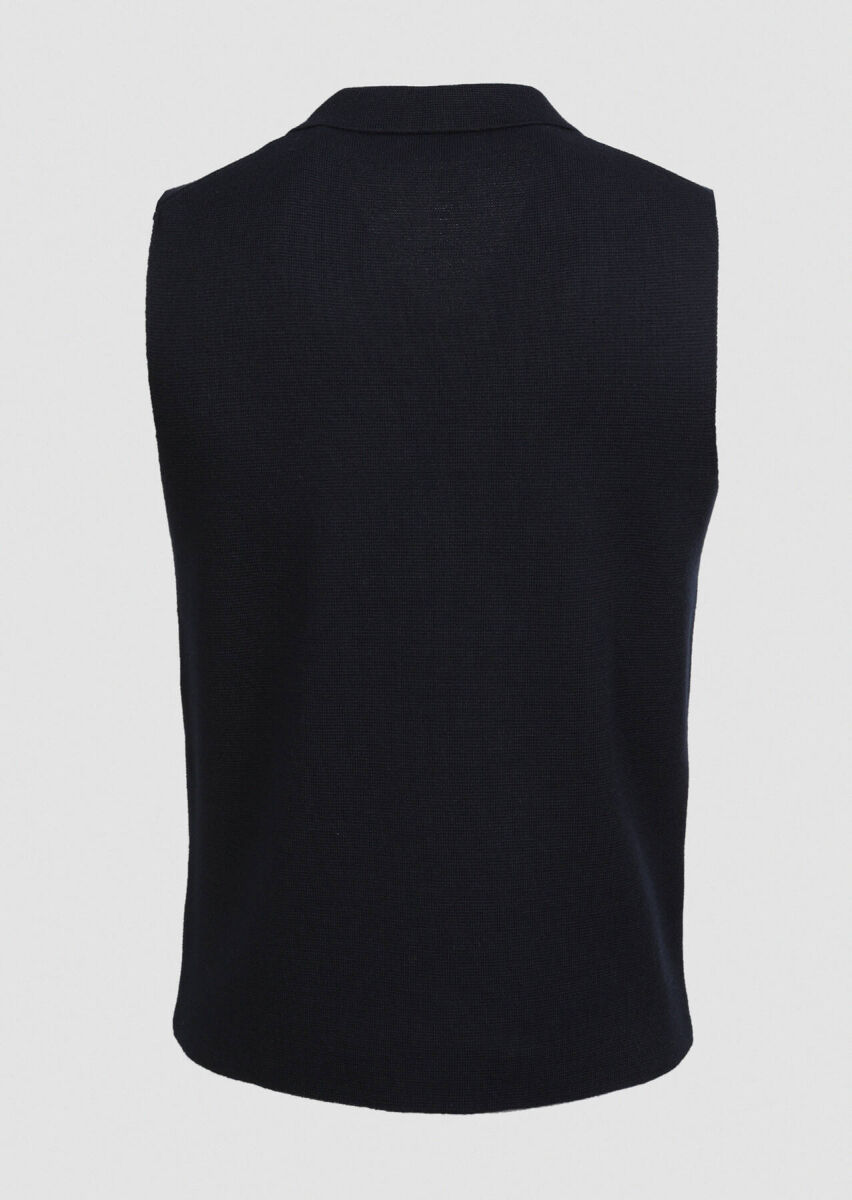 Lacivert Regular Fit Casual Örme Triko Yelek - 6