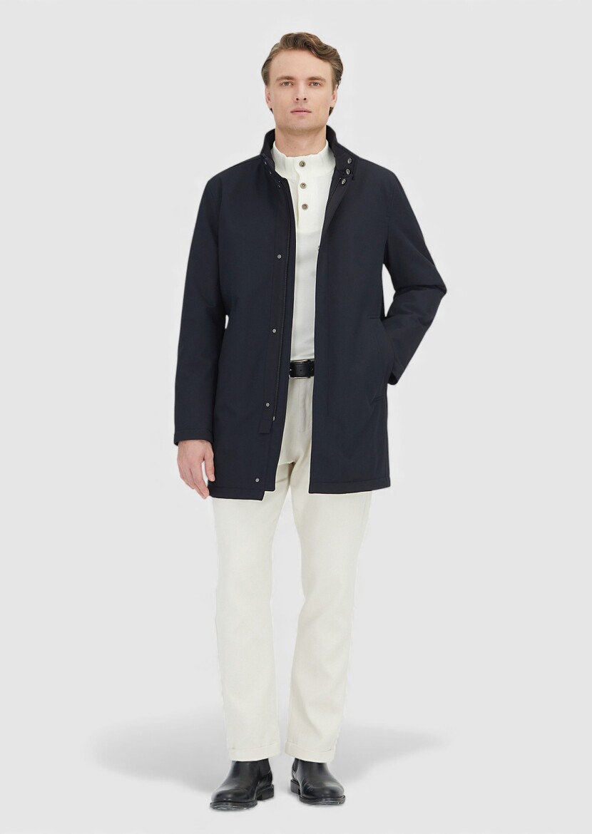 Lacivert Regular Fit Dik Yaka Casual Dokuma Kaban - RAMSEY