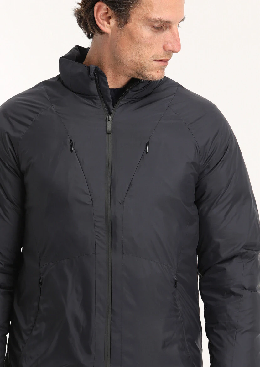 Lacivert Regular Fit Dik Yaka Casual Dokuma Mont - 4