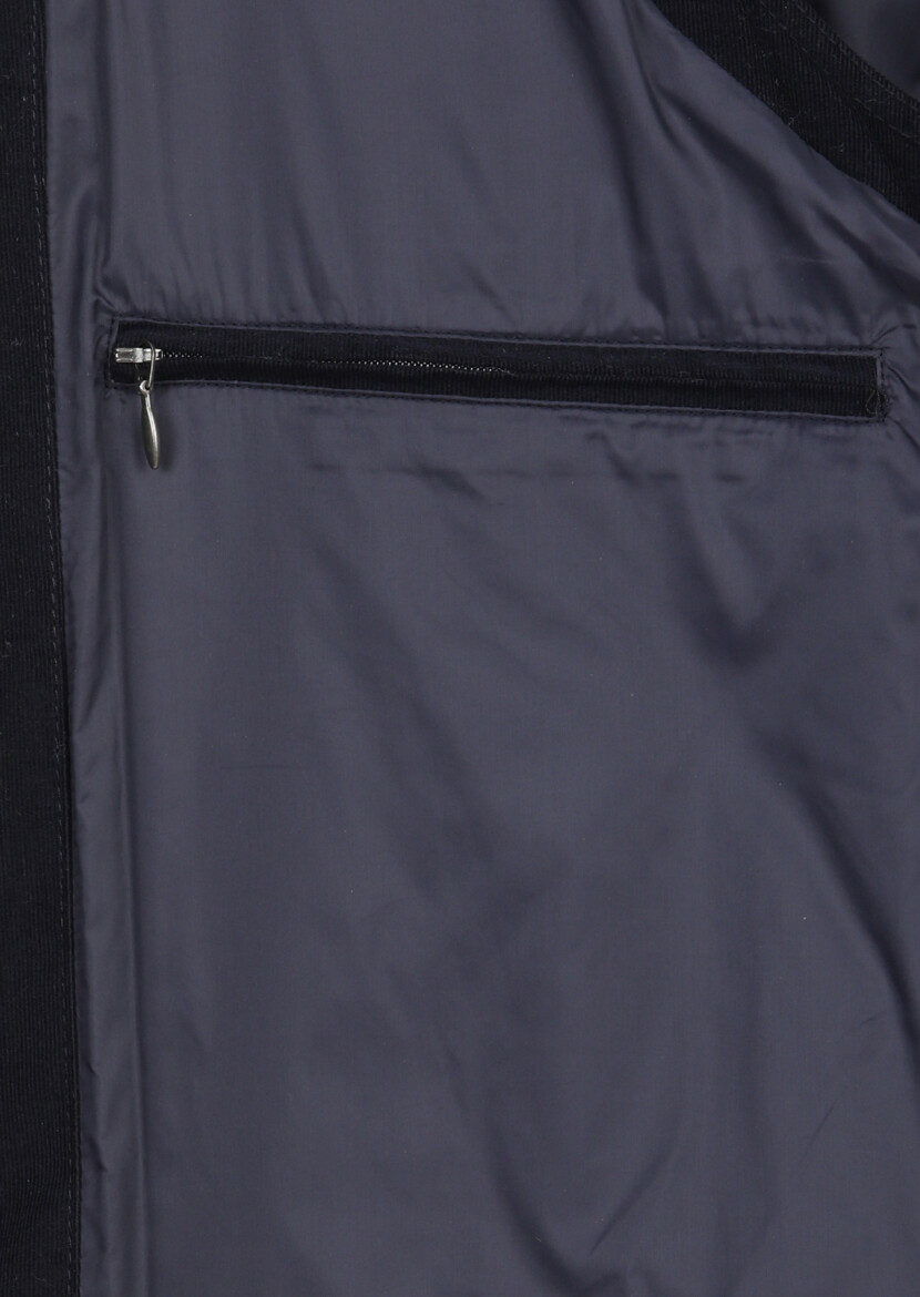 Lacivert Regular Fit Dik Yaka Casual Dokuma Spor Yelek - RAMSEY