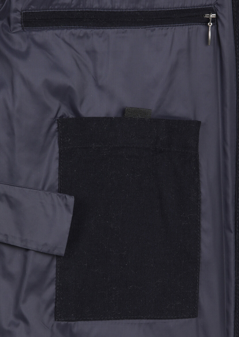 Lacivert Regular Fit Dik Yaka Casual Dokuma Spor Yelek - RAMSEY