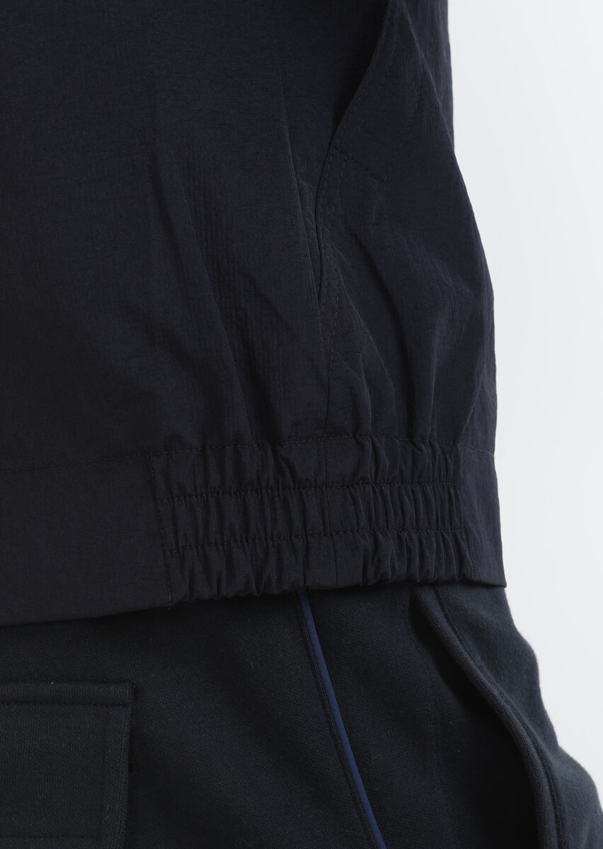 Lacivert Regular Fit Dik Yaka Denim Dokuma Mont - 8