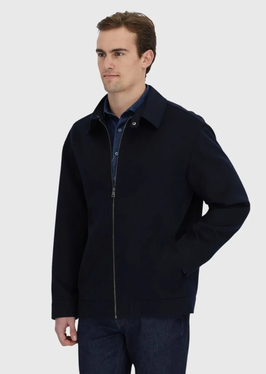 Lacivert Regular Fit Gömlek Yaka Casual Dokuma Mont - 3