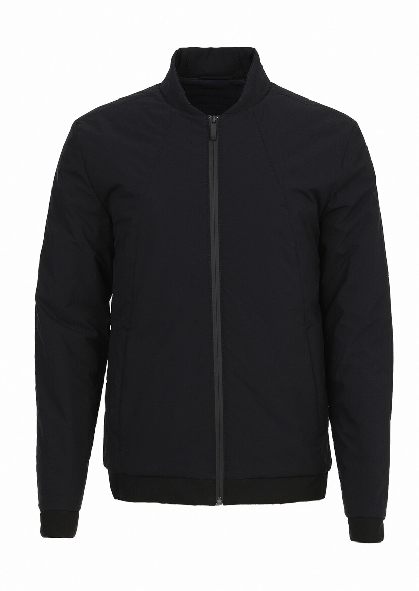 Lacivert Regular Fit Hakim Yaka Casual Dokuma Mont - 6