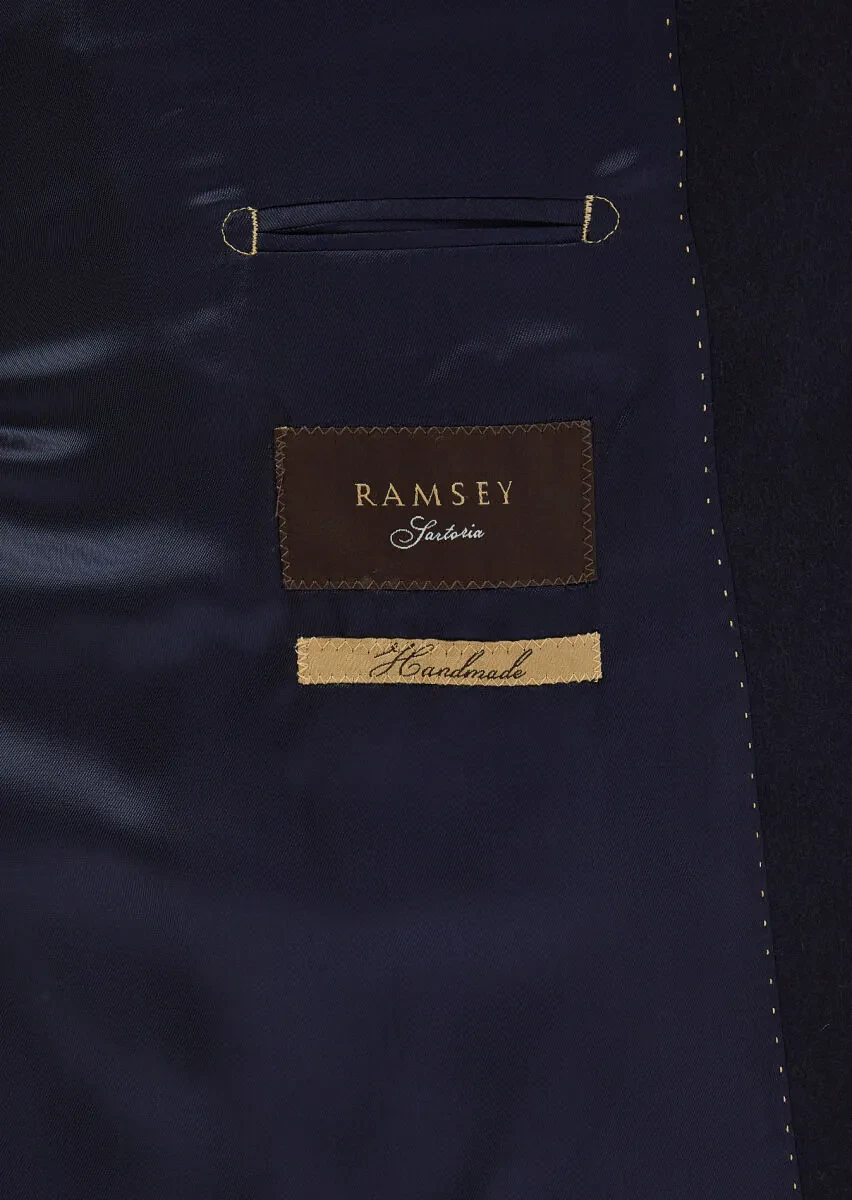 Lacivert Regular Fit Klasik Dokuma Palto - 10