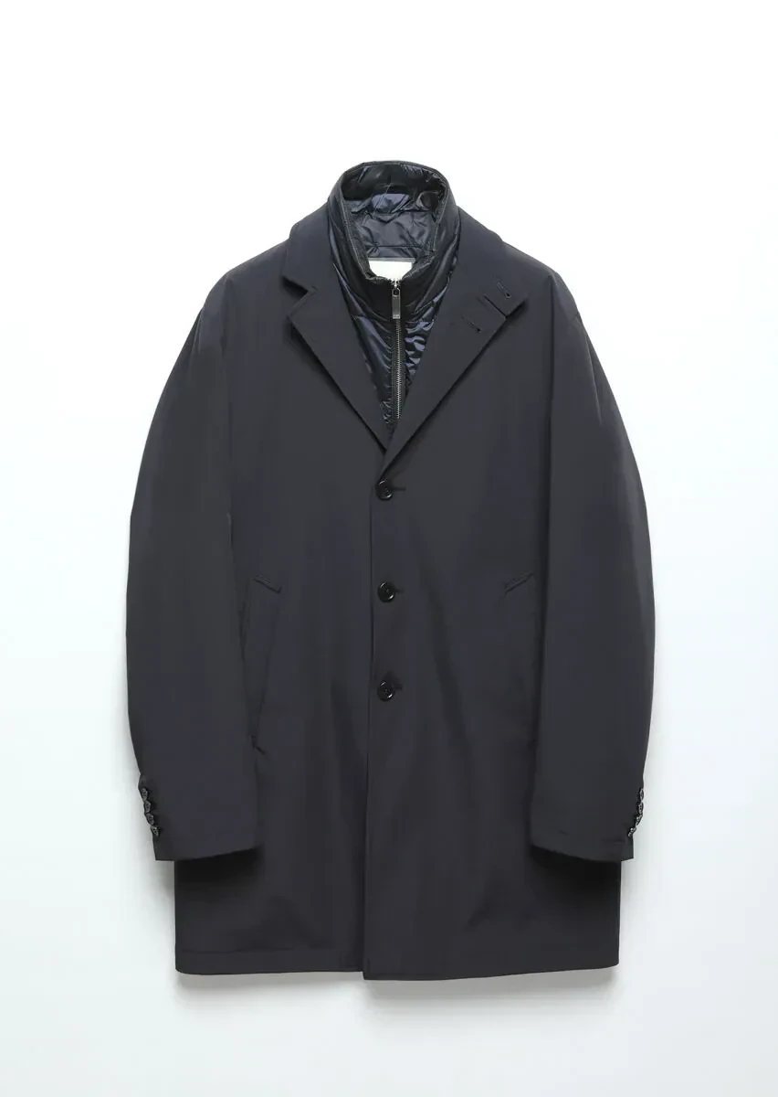 Lacivert Regular Fit Kruvaze Yaka Casual Dokuma Pardesü - 6