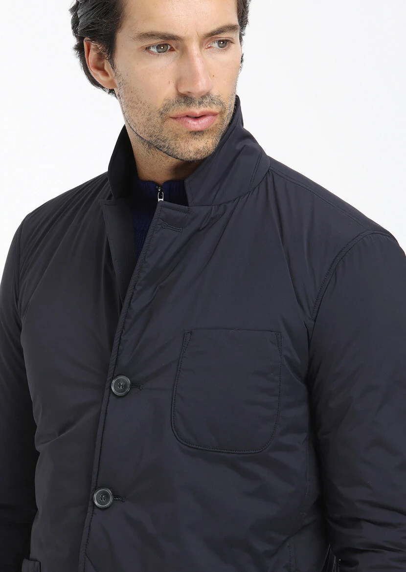 Lacivert Regular Fit Micro Jel Elyaflı Spor Ceket - 3