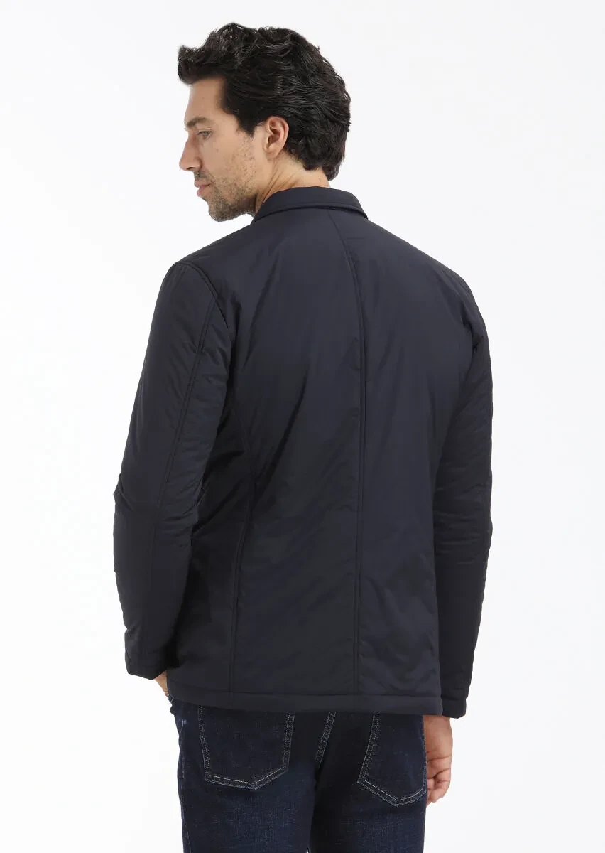 Lacivert Regular Fit Micro Jel Elyaflı Spor Ceket - 5