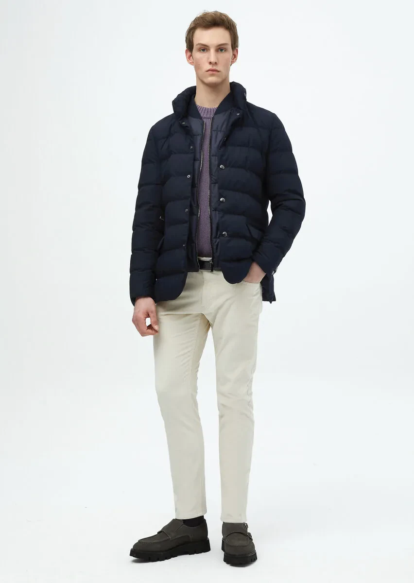 Lacivert Regular Fit Micro Jel Elyaflı Spor Ceket - 2