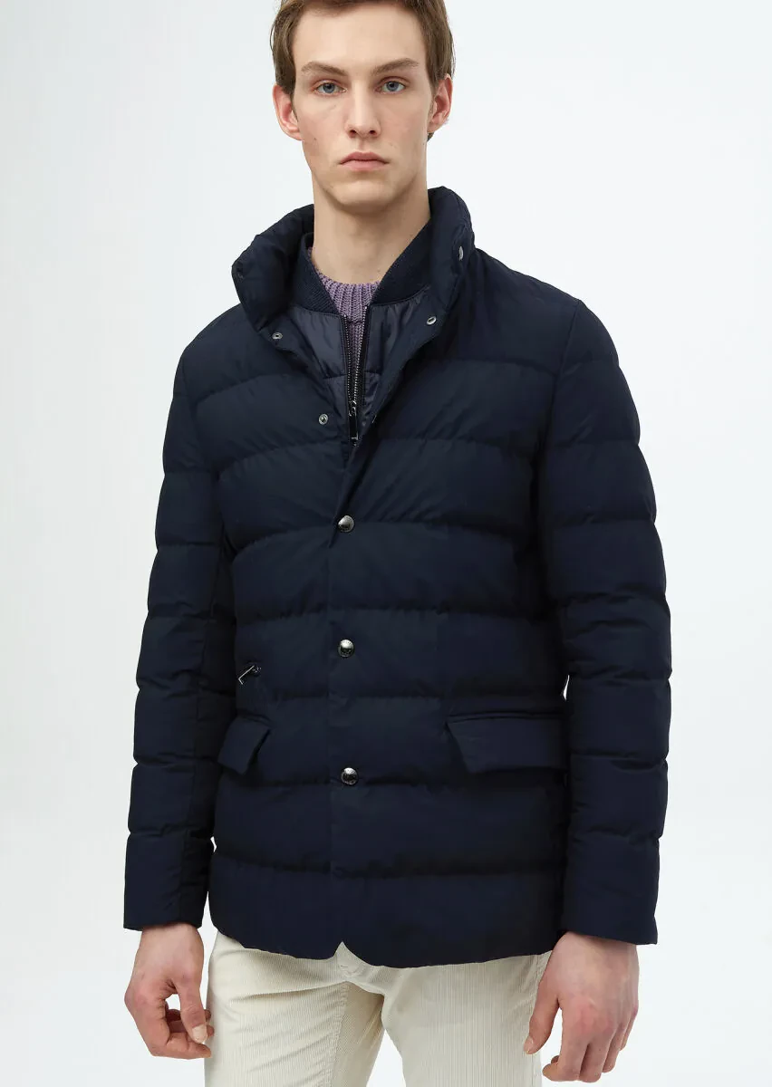 Lacivert Regular Fit Micro Jel Elyaflı Spor Ceket - 3