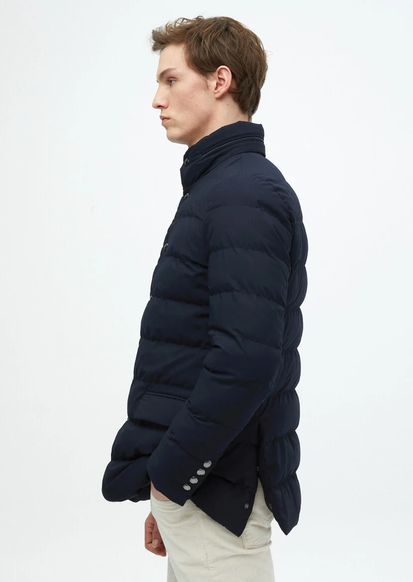 Lacivert Regular Fit Micro Jel Elyaflı Spor Ceket - 4