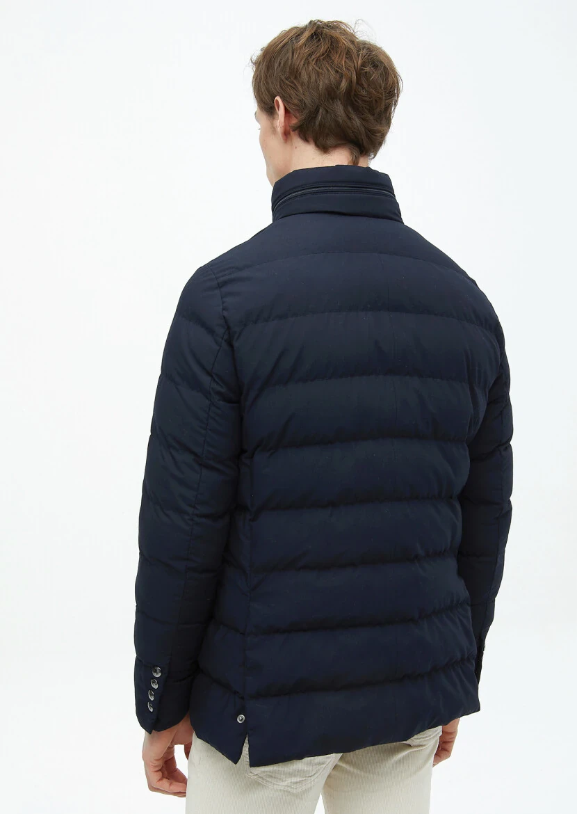 Lacivert Regular Fit Micro Jel Elyaflı Spor Ceket - 8