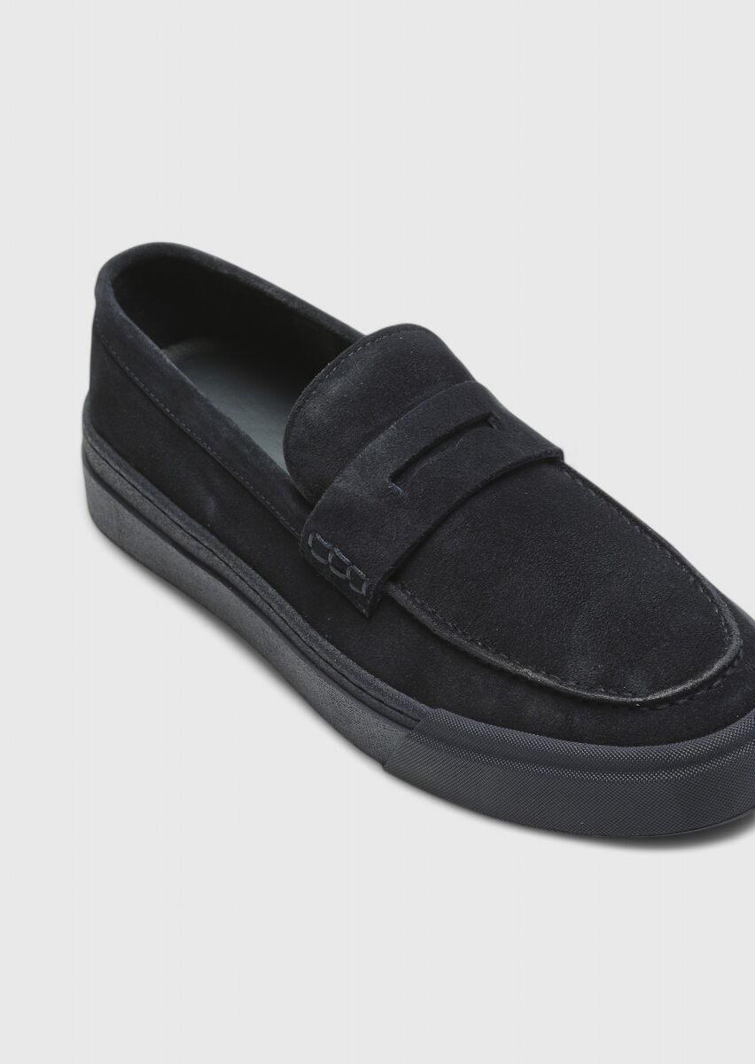 Lacivert Süet Casual Loafer - 2