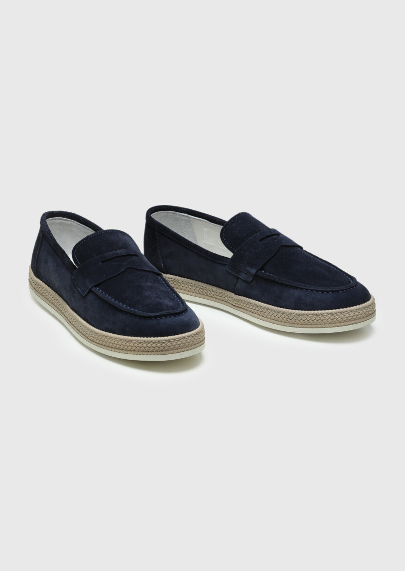 Lacivert Süet Casual Loafer - 3