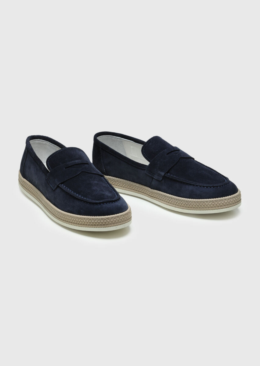 Lacivert Süet Casual Loafer - 3