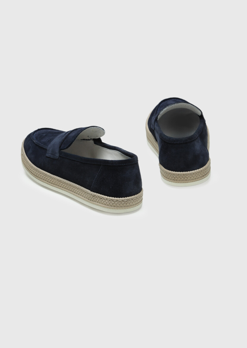 Lacivert Süet Casual Loafer - 5