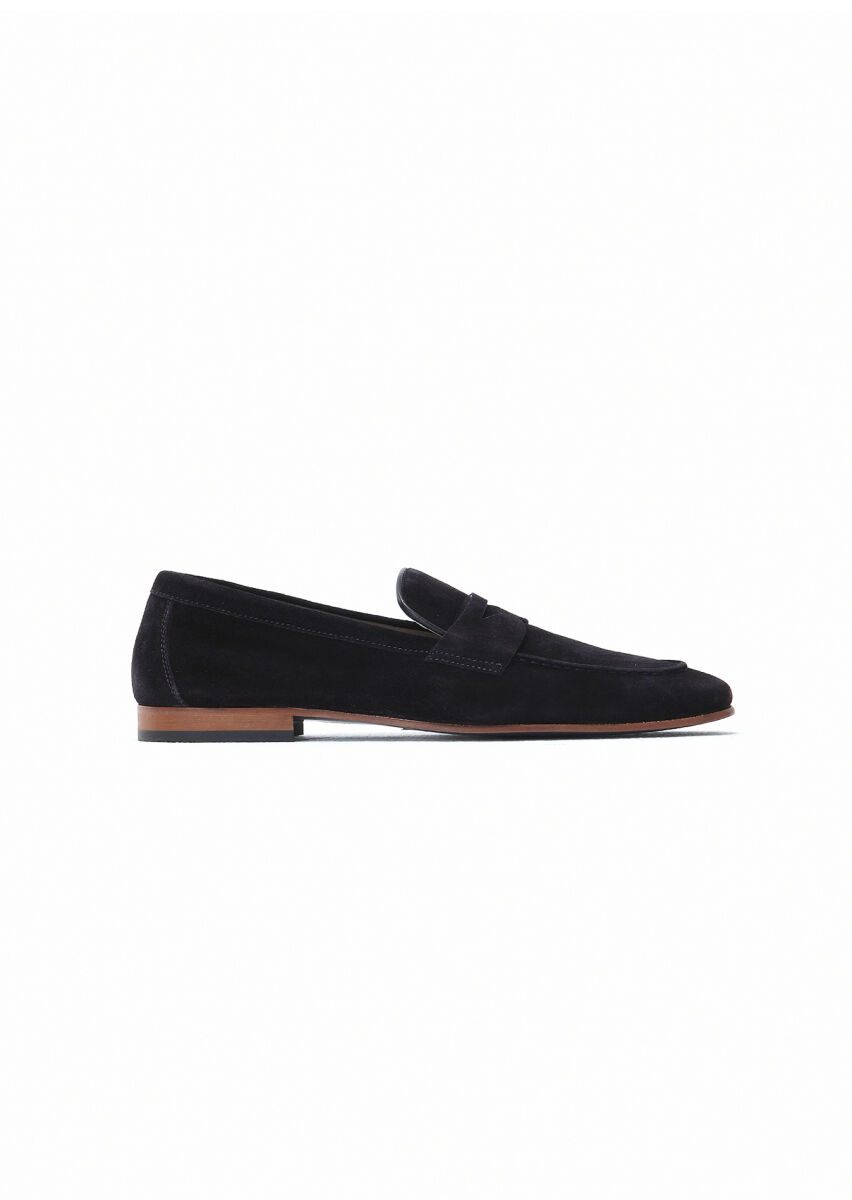 Lacivert Süet Klasik Loafer - 1