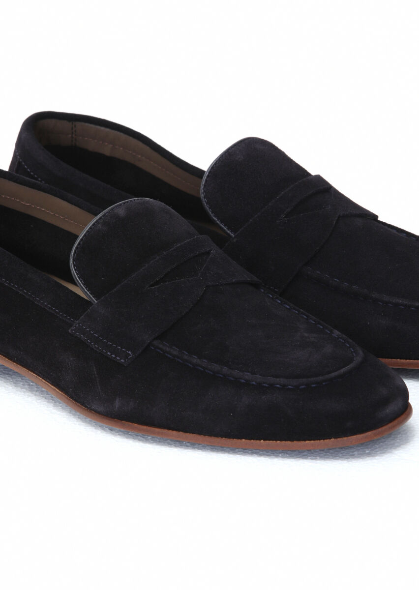 Lacivert Süet Klasik Loafer - 3
