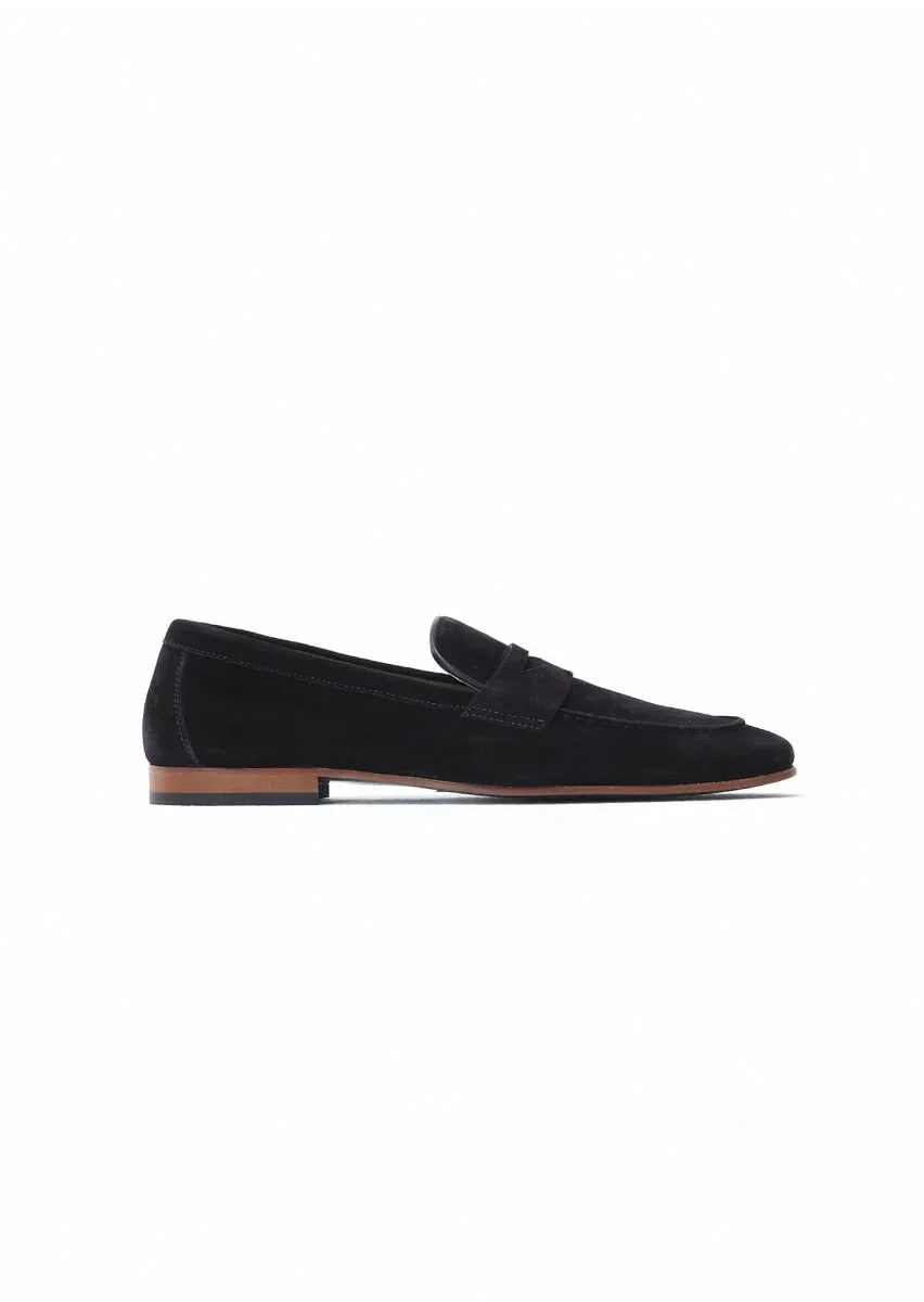 Lacivert Süet Klasik Loafer - 1