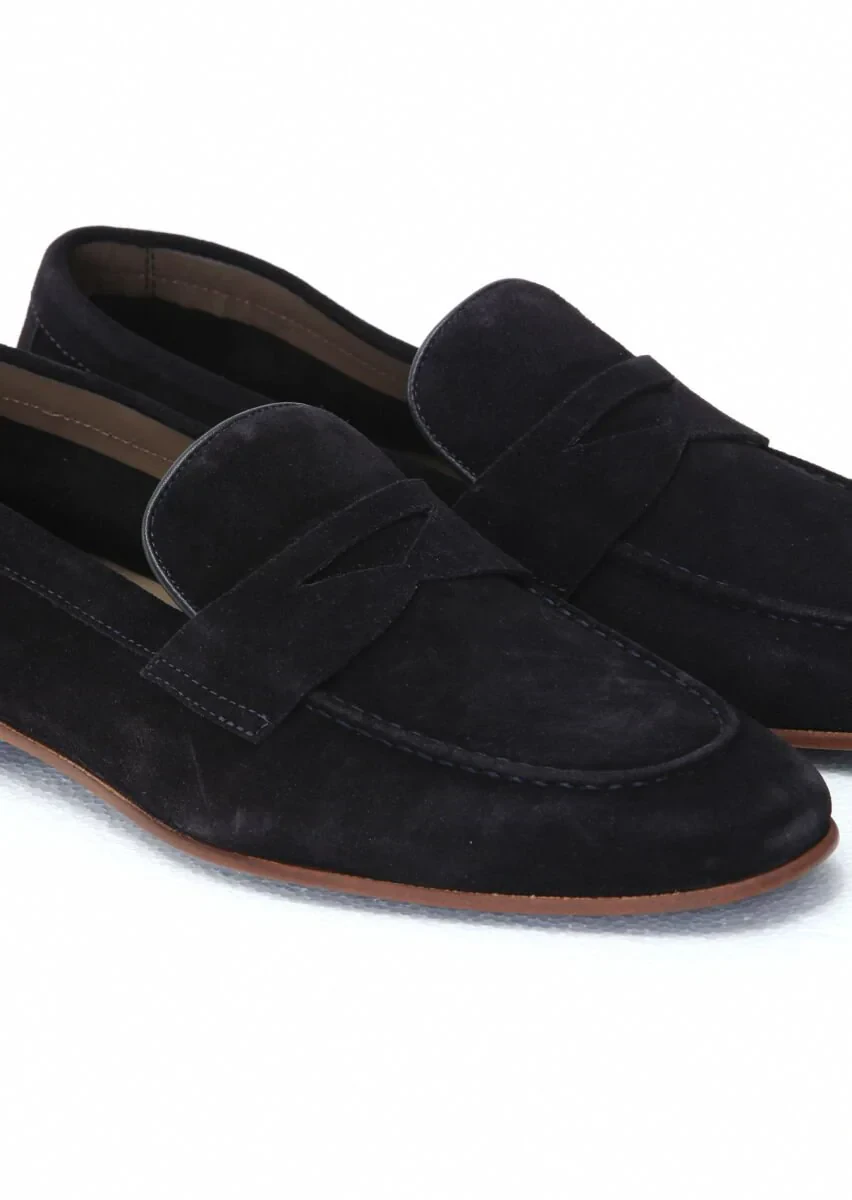 Lacivert Süet Klasik Loafer - 3