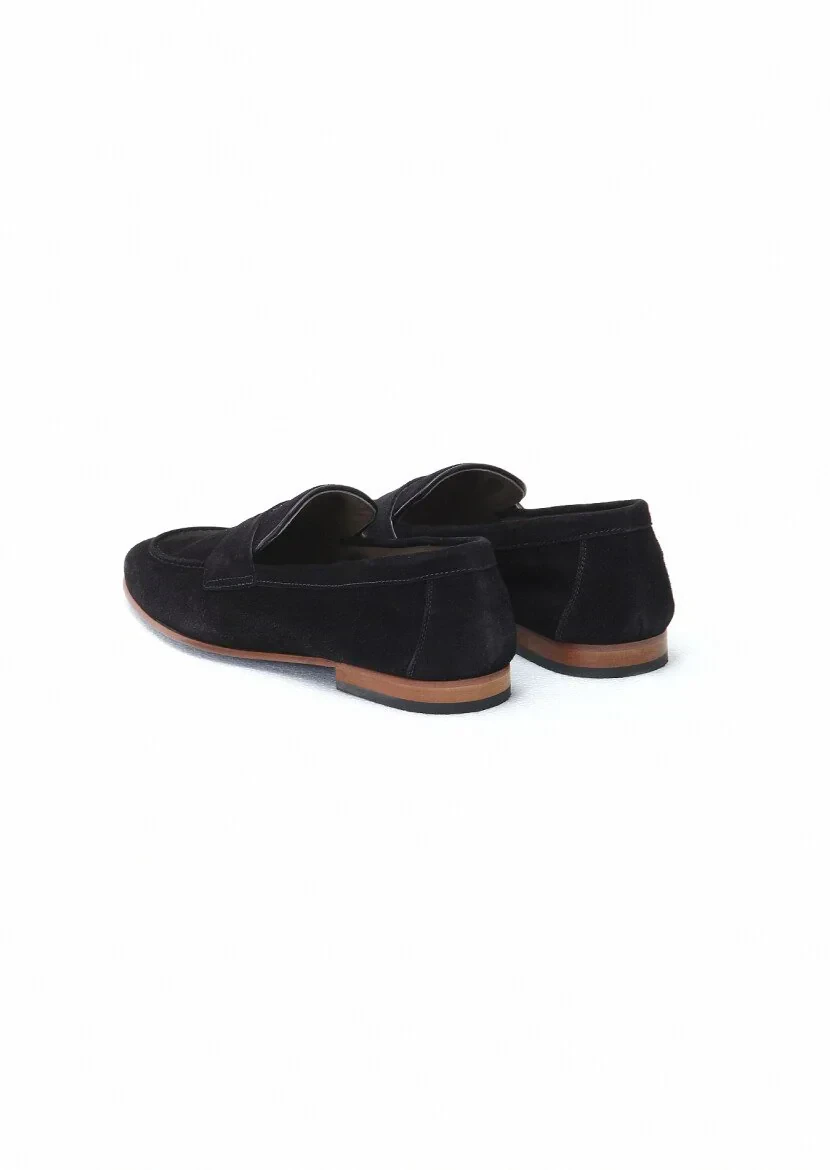 Lacivert Süet Klasik Loafer - 4