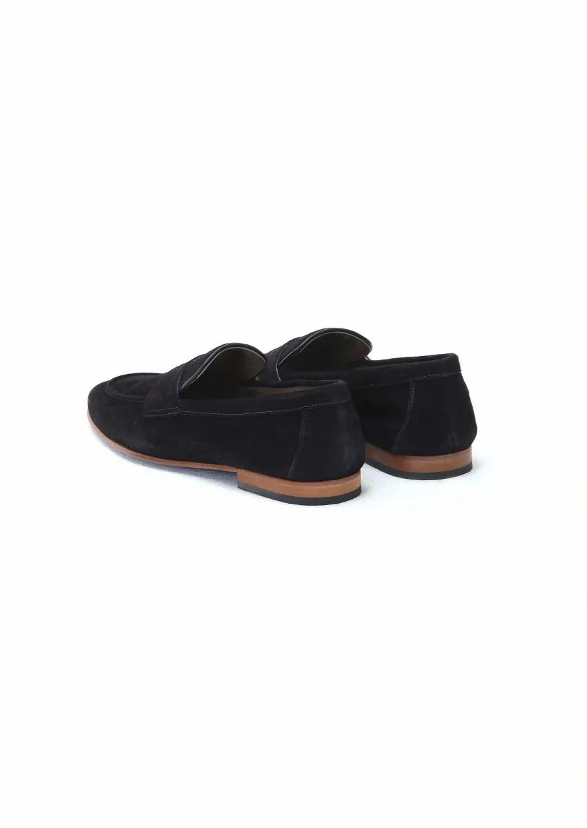 Lacivert Süet Klasik Loafer - 4