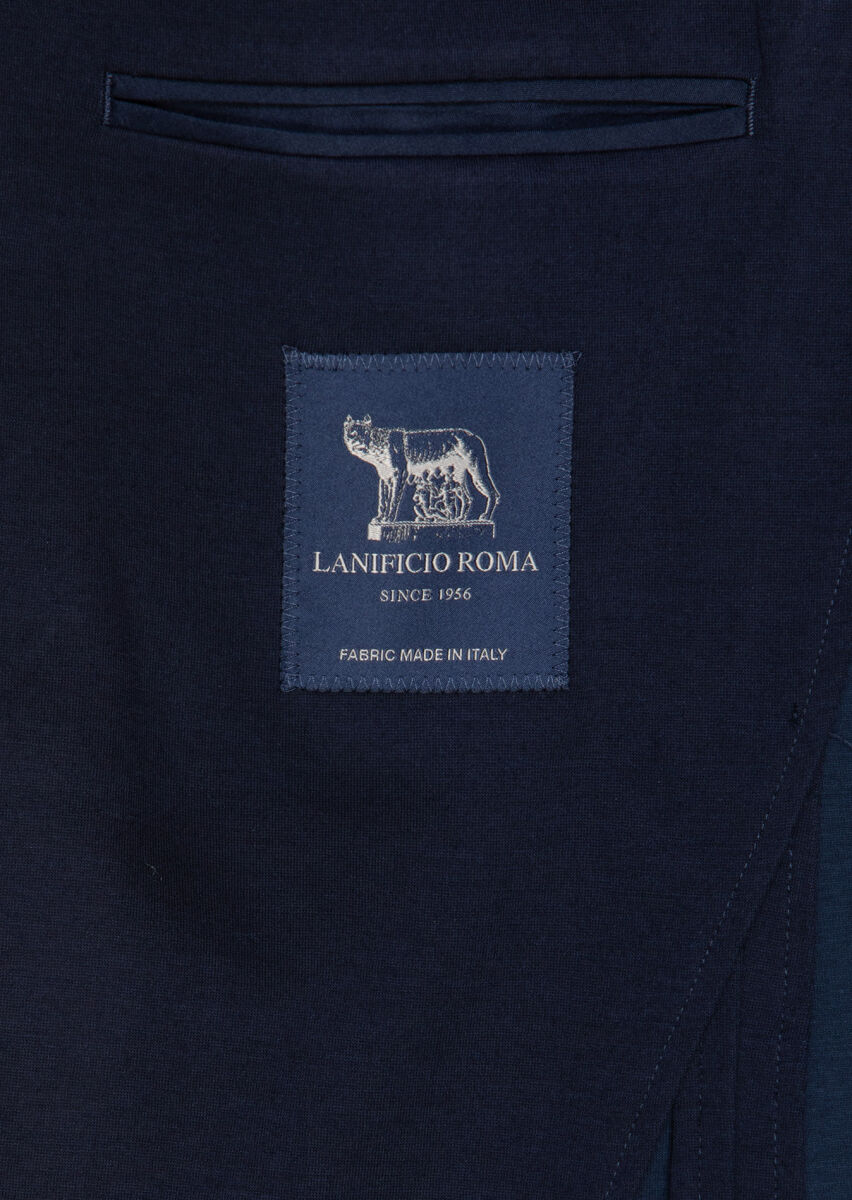 Lacivert Yün Karışımlı Örme Ceket - 8