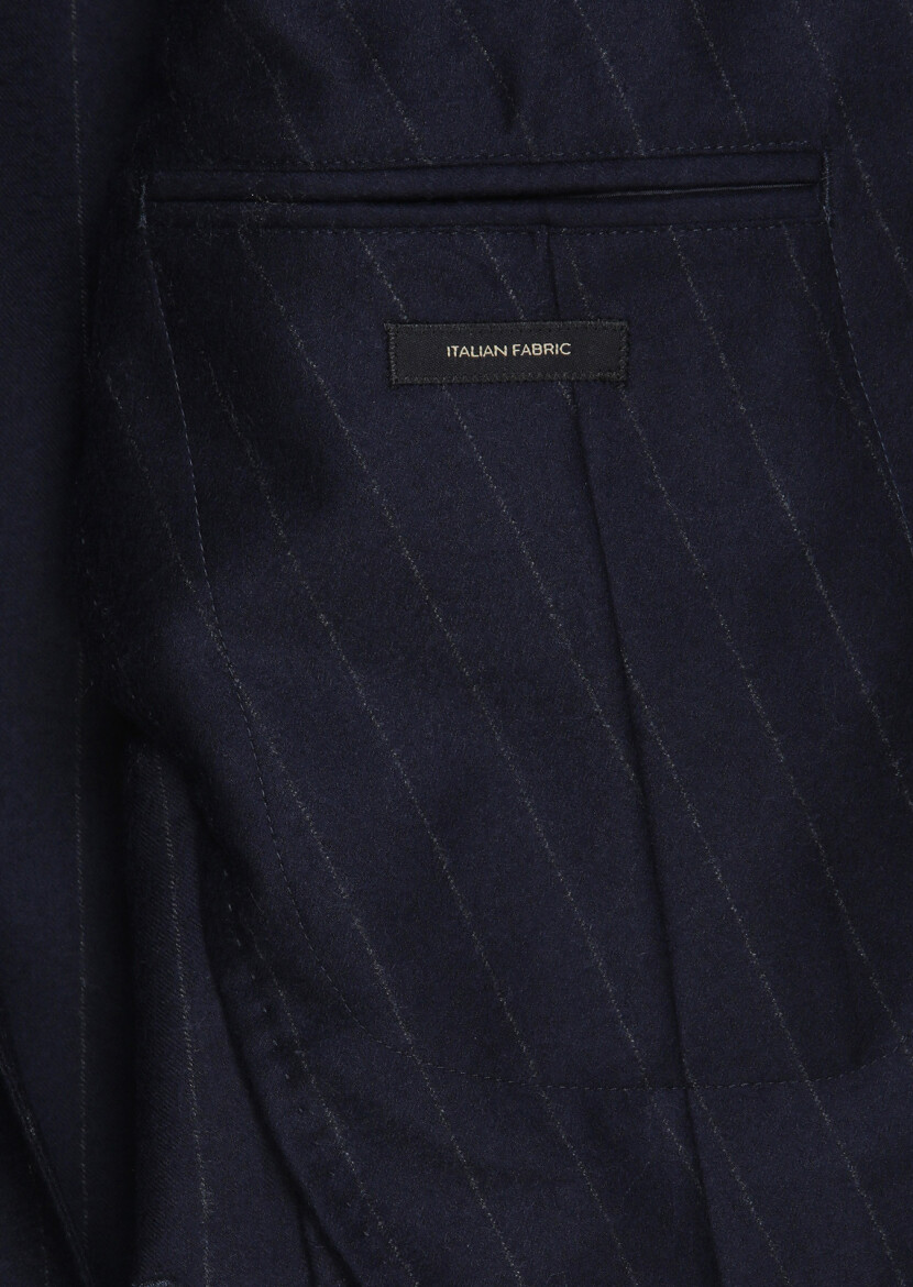 Lacivert Zeroweight Slim Fit %100 Yün Ceket - 6