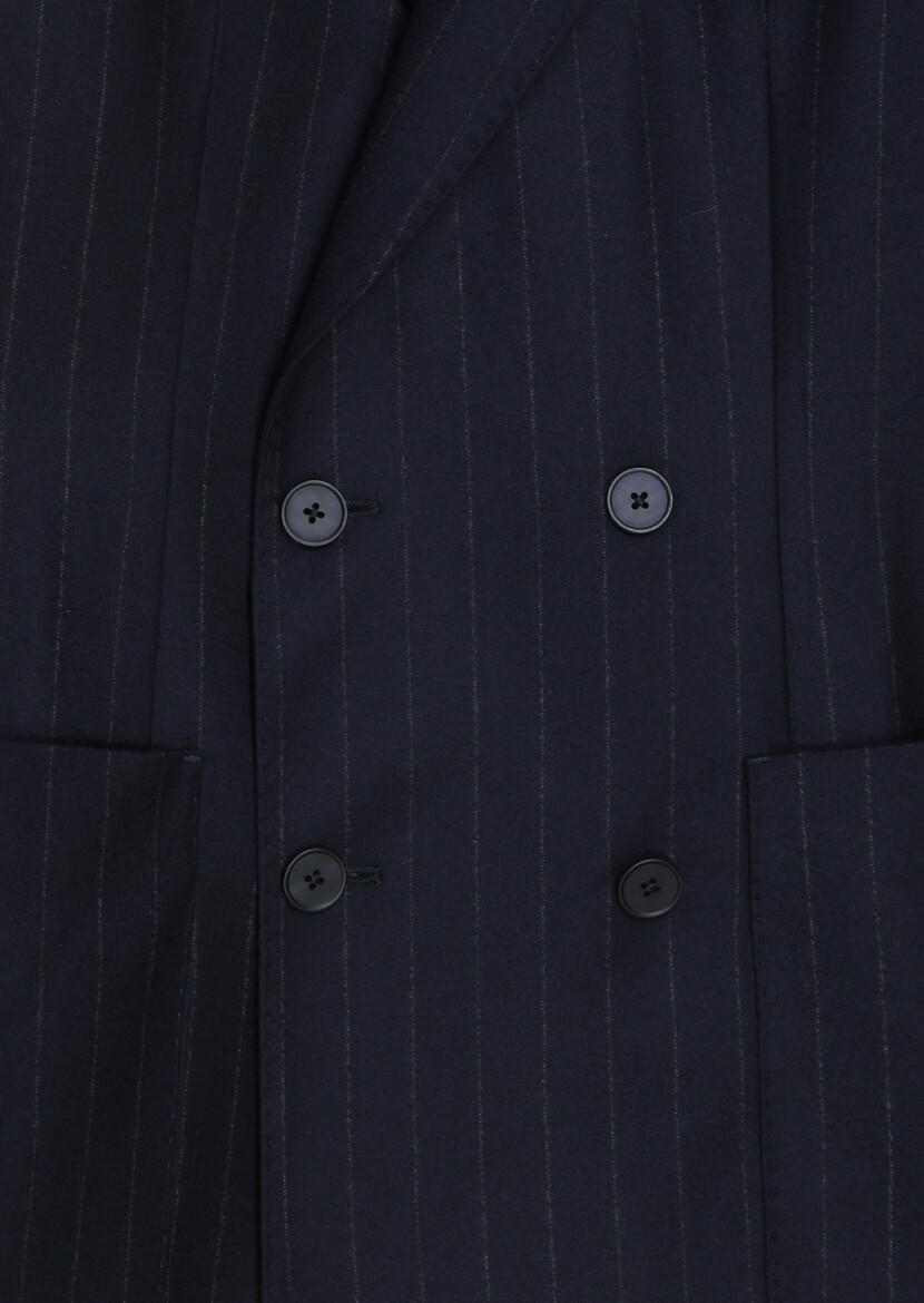 Lacivert Zeroweight Slim Fit %100 Yün Ceket - 9