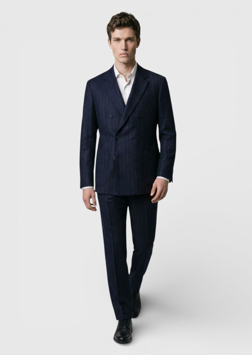 Lacivert Zeroweight Slim Fit %100 Yün Ceket - 2